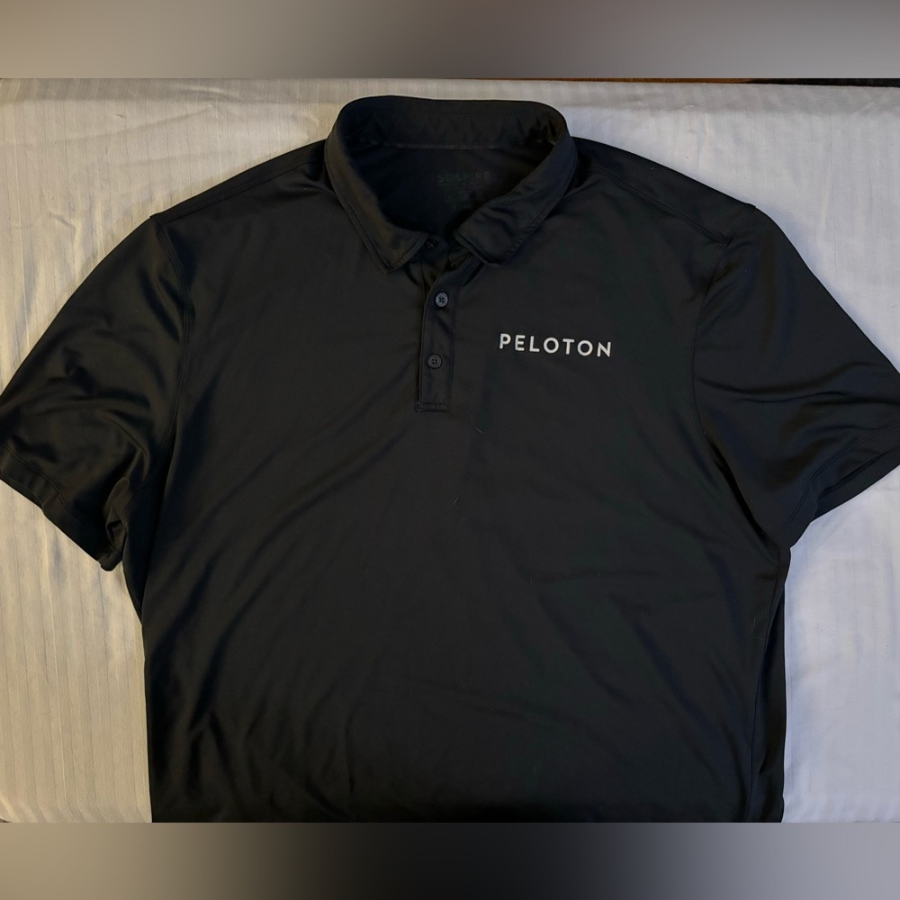 Peloton Field Ops Polo XL Solfire Tech Shirt Black Rare